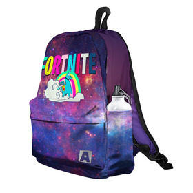 Рюкзак 3D с принтом Fortnite в Ухте, 100% полиэстер | лямки с регулируемой длиной, сверху петелька, чтобы рюкзак можно было повесить на вешалку. Основное отделение закрывается на молнию, как и внешний карман. Внутри два дополнительных кармана, один из которых закрывается на молнию. По бокам два дополнительных кармашка | 