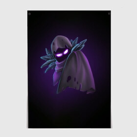 Постер с принтом Ворон в Ухте, 100% бумага
 | бумага, плотность 150 мг. Матовая, но за счет высокого коэффициента гладкости имеет небольшой блеск и дает на свету блики, но в отличии от глянцевой бумаги не покрыта лаком | battle royale | fortnite | lama | raven | батл рояль | ворон | лама | фортнайт