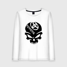 Женский лонгслив хлопок с принтом Toyota в Ухте, 100% хлопок |  | toyota | авто | автомобиль | лого | машина | тойота | череп