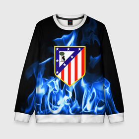 Детский свитшот 3D с принтом ATLETICO MADRID в Ухте, 100% полиэстер | свободная посадка, прямой крой, мягкая тканевая резинка на рукавах и понизу свитшота | атлетико мадрид | эмблема