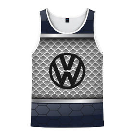 Мужская майка 3D с принтом VOLKSWAGEN SPORT в Ухте, 100% полиэстер | круглая горловина, приталенный силуэт, длина до линии бедра. Пройма и горловина окантованы тонкой бейкой | 