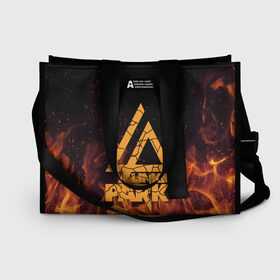 Сумка-шоппер 3D с принтом Linkin Park в Ухте, 100% полиэстер | застегивается на металлическую кнопку; внутренний карман застегивается на молнию. Стенки укреплены специальным мягким материалом, чтобы защитить содержимое от несильных ударов
 | 