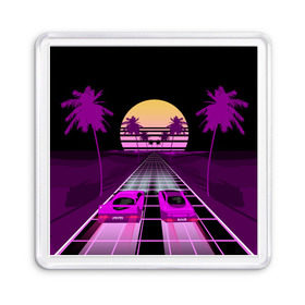Магнит 55*55 с принтом Vaporwave в Ухте, Пластик | Размер: 65*65 мм; Размер печати: 55*55 мм | 3d | cgi | digital art | music | retro | vaporwave | абстракция | вейпорвейв | геометрия | музыка | ретро