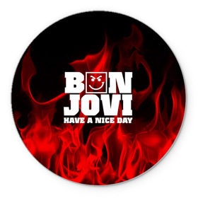 Коврик круглый с принтом BON JOVI в Ухте, резина и полиэстер | круглая форма, изображение наносится на всю лицевую часть | Тематика изображения на принте: bon jovi | альтернативный хип хоп | группа | инди поп | музыка | музыкальное произведение | ноты | регги | рок | синти поп