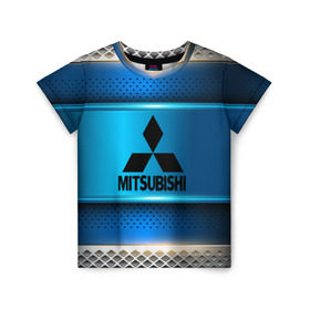 Детская футболка 3D с принтом MITSUBISHI sport collection в Ухте, 100% гипоаллергенный полиэфир | прямой крой, круглый вырез горловины, длина до линии бедер, чуть спущенное плечо, ткань немного тянется | auto | automobile | car | carbon | machine | mitsubishi | motor | motor car | sport car | автомашина | бренд | легковой автомобиль | марка | спортивный автомобиль | тачка