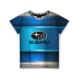 Детская футболка 3D с принтом SUBARU sport collection в Ухте, 100% гипоаллергенный полиэфир | прямой крой, круглый вырез горловины, длина до линии бедер, чуть спущенное плечо, ткань немного тянется | auto | automobile | car | carbon | machine | motor | motor car | sport car | subaru | автомашина | бренд | легковой автомобиль | марка | спортивный автомобиль | тачка