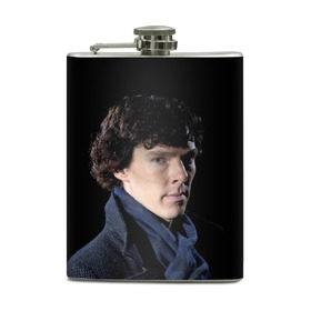 Фляга с принтом Sherlock в Ухте, металлический корпус | емкость 0,22 л, размер 125 х 94 мм. Виниловая наклейка запечатывается полностью | benedict | cumberbatch | sherlock | бенедикт | камбербатч | шерлок