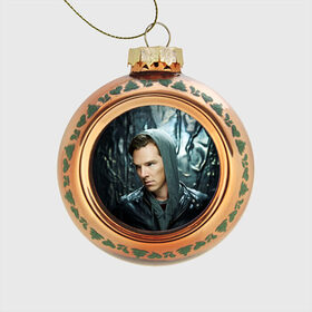 Стеклянный ёлочный шар с принтом Бени в Ухте, Стекло | Диаметр: 80 мм | Тематика изображения на принте: benedict | cumberbatch | sherlock | бенедикт | камбербатч | шерлок