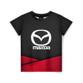Детская футболка 3D с принтом MAZDA в Ухте, 100% гипоаллергенный полиэфир | прямой крой, круглый вырез горловины, длина до линии бедер, чуть спущенное плечо, ткань немного тянется | auto | automobile | car | carbon | machine | mazda | motor | motor car | sport car | автомашина | бренд | легковой автомобиль | мазда | марка | спортивный автомобиль | тачка