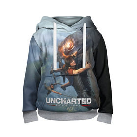 Детская толстовка 3D с принтом Uncharted в Ухте, 100% полиэстер | двухслойный капюшон со шнурком для регулировки, мягкие манжеты на рукавах и по низу толстовки, спереди карман-кенгуру с мягким внутренним слоем | chloe | drake | elena | nathan | naughty dog | sully | анчартед | дрейк | натан | нейтан | ноти дог | пиратs | приключения | путь вора | салли | утраченное наследие