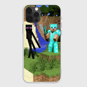 Чехол для iPhone 12 Pro Max с принтом Стив и эндермен в Ухте, Силикон |  | minecraft | minekraft | stive | майнкрафт | меч | стив