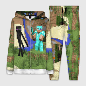 Женский костюм 3D с принтом Стив и эндермен. в Ухте,  |  | minecraft | minekraft | stive | майнкрафт | меч | стив