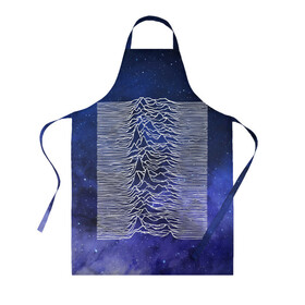 Фартук 3D с принтом Unknown Pleasures в Ухте, 100% полиэстер | общий размер — 65 х 85 см, ширина нагрудника — 26 см, горловина — 53 см, длина завязок — 54 см, общий обхват в поясе — 173 см. Принт на завязках и на горловине наносится с двух сторон, на основной части фартука — только с внешней стороны | Тематика изображения на принте: joy division | unknown pleasures