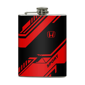 Фляга с принтом HONDA SPORT в Ухте, металлический корпус | емкость 0,22 л, размер 125 х 94 мм. Виниловая наклейка запечатывается полностью | auto | honda | sport | авто | автомобиль | автомобильные | бренд | марка | машины | спорт | хонда