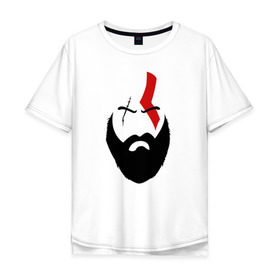 Мужская футболка хлопок Oversize с принтом God of War - Kratos в Ухте, 100% хлопок | свободный крой, круглый ворот, “спинка” длиннее передней части | atreus | god of war | god of war 4 | gow | kratos | ps4 | атрей | бог войны | гов | зы4 | кратос | левиафан | мальчик | мимир | мировой змей | пиратs | руны | эксклюзив