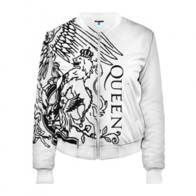 Женский бомбер 3D с принтом Queen в Ухте, 100% полиэстер | застегивается на молнию, по бокам два кармана без застежек, мягкие манжеты, по низу бомбера и на воротнике — эластичная резинка | paul rodgers | queen | брайан мэй | джон дикон | квин | меркури | меркьюри | мэркури | роджер тейлор | рок группа | фредди | фреди