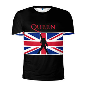 Мужская футболка 3D спортивная с принтом Queen в Ухте, 100% полиэстер с улучшенными характеристиками | приталенный силуэт, круглая горловина, широкие плечи, сужается к линии бедра | Тематика изображения на принте: paul rodgers | queen | джон дикон | квин | меркури | меркьюри | мэркури | рок группа | тейлор | фредди | фреди