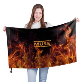 Флаг 3D с принтом Muse в Ухте, 100% полиэстер | плотность ткани — 95 г/м2, размер — 67 х 109 см. Принт наносится с одной стороны | muse | доминик ховард | крис уолстенхолм | муза | мэттью беллами | рок группа