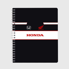 Тетрадь с принтом Honda в Ухте, 100% бумага | 48 листов, плотность листов — 60 г/м2, плотность картонной обложки — 250 г/м2. Листы скреплены сбоку удобной пружинной спиралью. Уголки страниц и обложки скругленные. Цвет линий — светло-серый
 | honda | авто | автомобиль | лого | машина | хонда
