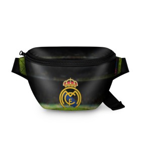 Поясная сумка 3D с принтом REAL MADRID в Ухте, 100% полиэстер | плотная ткань, ремень с регулируемой длиной, внутри несколько карманов для мелочей, основное отделение и карман с обратной стороны сумки застегиваются на молнию | football | soccer | реал мадрид