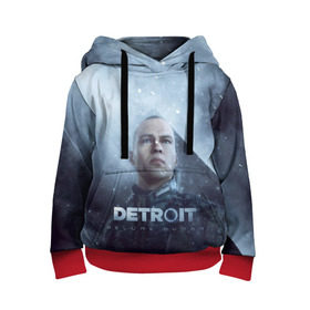Детская толстовка 3D с принтом Detroit become human в Ухте, 100% полиэстер | двухслойный капюшон со шнурком для регулировки, мягкие манжеты на рукавах и по низу толстовки, спереди карман-кенгуру с мягким внутренним слоем | Тематика изображения на принте: dbh | detroit | gamer