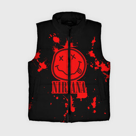 Женский жилет утепленный 3D с принтом Nirvana в Ухте,  |  | cobain | kurt | nevermino | nirvana | альтернативный | гранж | грол | группа | дональд | кобейн | курт | музыка | надпись | нервана | нирвана | новоселич | певец | рок | смайл | смайлик | солист