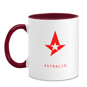 Кружка двухцветная с принтом Astralis - The Form в Ухте, керамика | объем — 330 мл, диаметр — 80 мм. Цветная ручка и кайма сверху, в некоторых цветах — вся внутренняя часть | astralis | counter strike | cs go