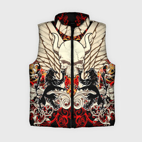 Женский жилет утепленный 3D с принтом Vintage Skull Art v2 в Ухте,  |  | art | skull | vintage | арт | винтаж | крылья | лев | рога | узор | череп