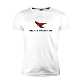Мужская футболка премиум с принтом cs:go - Mousesports в Ухте, 92% хлопок, 8% лайкра | приталенный силуэт, круглый вырез ворота, длина до линии бедра, короткий рукав | 0x000000123 | csgo | foil | mousesports | ксго | маузспортс