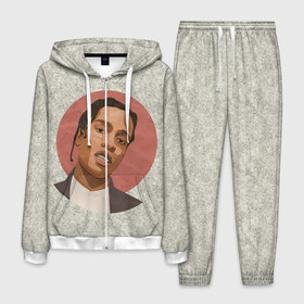 Мужской костюм 3D с принтом ASAP в Ухте, 100% полиэстер | Манжеты и пояс оформлены тканевой резинкой, двухслойный капюшон со шнурком для регулировки, карманы спереди | Тематика изображения на принте: aap | asap | asaprocky | explicit | mayers | rakim | rakimmayers | rocky | testing | worldwide | асап | майерс | откровенный | раким | ракиммайерс | роки | рокки | эйсап | эйсэп