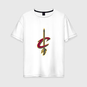 Женская футболка хлопок Oversize с принтом Cavaliers в Ухте, 100% хлопок | свободный крой, круглый ворот, спущенный рукав, длина до линии бедер
 | basketball | cleveland cavaliers | баскетбол | кливленд кавальерс | кольцо | мяч | нба