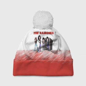 Шапка 3D c помпоном с принтом The Ramones в Ухте, 100% полиэстер | универсальный размер, печать по всей поверхности изделия | Тематика изображения на принте: 