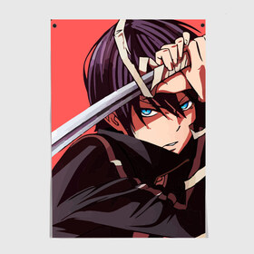 Постер с принтом Бездомный бог в Ухте, 100% бумага
 | бумага, плотность 150 мг. Матовая, но за счет высокого коэффициента гладкости имеет небольшой блеск и дает на свету блики, но в отличии от глянцевой бумаги не покрыта лаком | noragami | yato graffiti | бездомный бог