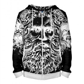 Мужская толстовка 3D на молнии с принтом Античный Бог в Ухте, 100% полиэстер | длина до линии бедра, манжеты и пояс оформлены мягкой тканевой резинкой, двухслойный капюшон со шнурком для регулировки, спереди молния, по бокам два кармана | 