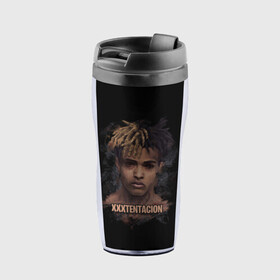 Термокружка-непроливайка с принтом XXXTentacion / Jahseh Onfroy в Ухте, внутренняя часть — пищевой пластик, наружная часть — прозрачный пластик, между ними — полиграфическая вставка с рисунком | объем — 350 мл, герметичная крышка | Тематика изображения на принте: freex | tentacion | xxx | xxxtentacion | тентаньсьен | тентасьён | тентасьон