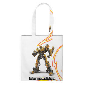 Сумка 3D повседневная с принтом Bumblebee в Ухте, 100% полиэстер | Плотность: 200 г/м2; Размер: 34×35 см; Высота лямок: 30 см | bumblebee | бамблби | герой | камаро | прайм | трансформеры | фильм | шевроле
