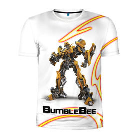 Мужская футболка 3D спортивная с принтом Bumblebee в Ухте, 100% полиэстер с улучшенными характеристиками | приталенный силуэт, круглая горловина, широкие плечи, сужается к линии бедра | bumblebee | бамблби | герой | камаро | прайм | трансформеры | фильм | шевроле
