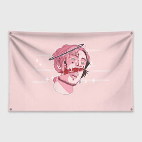 Флаг-баннер с принтом Lil Peep (1) в Ухте, 100% полиэстер | размер 67 х 109 см, плотность ткани — 95 г/м2; по краям флага есть четыре люверса для крепления | Тематика изображения на принте: baby | benz truck | cry | cry baby | lil | lil peep | peep | лил | лил пип | пип