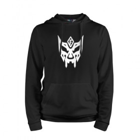 Мужская толстовка хлопок с принтом Фенрир Маска (W) [2018] в Ухте, френч-терри, мягкий теплый начес внутри (100% хлопок) | карман-кенгуру, эластичные манжеты и нижняя кромка, капюшон с подкладом и шнурком | 