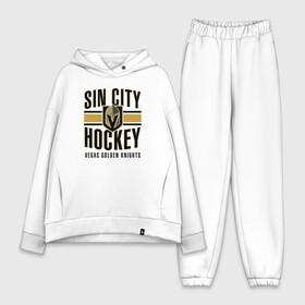Женский костюм хлопок Oversize с принтом Sin City Hockey в Ухте,  |  | nhl | stanley cup | vegas golden knights | vegas knights | вегас голден найтс | вегас найтс | кубок стенли | кубок стэнли | нхл | хоккей | хоккейный клуб