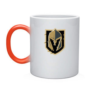 Кружка хамелеон с принтом Vegas Golden Knights в Ухте, керамика | меняет цвет при нагревании, емкость 330 мл | nhl | stanley cup | vegas golden knights | vegas knights | вегас голден найтс | вегас найтс | кубок стенли | кубок стэнли | нхл | хоккей | хоккейный клуб