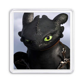 Магнит 55*55 с принтом как приручить дракона в Ухте, Пластик | Размер: 65*65 мм; Размер печати: 55*55 мм | how to train your dragon | беззубик | дракон | как приручить дракона | ночная фурия