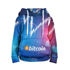 Детская толстовка 3D с принтом Биткоин в Ухте, 100% полиэстер | двухслойный капюшон со шнурком для регулировки, мягкие манжеты на рукавах и по низу толстовки, спереди карман-кенгуру с мягким внутренним слоем | bitcoin | coin | crypto currency | money | биткоин | деньги | криптовалюта | монета