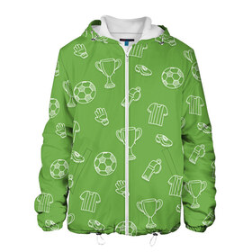 Мужская куртка 3D с принтом Футбол в Ухте, ткань верха — 100% полиэстер, подклад — флис | прямой крой, подол и капюшон оформлены резинкой с фиксаторами, два кармана без застежек по бокам, один большой потайной карман на груди. Карман на груди застегивается на липучку | Тематика изображения на принте: ball | football | goal | sport | team | гол | игрок | кубок | мяч | спорт | тренер | футбол | футболист | чемпион | чемпионат