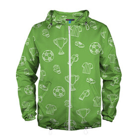 Мужская ветровка 3D с принтом Футбол в Ухте, 100% полиэстер | подол и капюшон оформлены резинкой с фиксаторами, два кармана без застежек по бокам, один потайной карман на груди | Тематика изображения на принте: ball | football | goal | sport | team | гол | игрок | кубок | мяч | спорт | тренер | футбол | футболист | чемпион | чемпионат