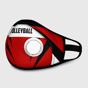 Маска из неопрена с принтом Volleyball в Ухте, неопрен 100% | Форма огибающая нос. Резинки для ушей с дополнительной резинкой на затылке. Клапан для выдоха для активного дыхания при занятиях спортом. Эластичный материал маски и окантовки для лучшего растяжения и прилегания маски.  | Тематика изображения на принте: sport | volleyball | волейбол | спорт