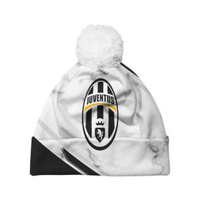 Шапка 3D c помпоном с принтом JUVENTUS в Ухте, 100% полиэстер | универсальный размер, печать по всей поверхности изделия | football | soccer | ювентус