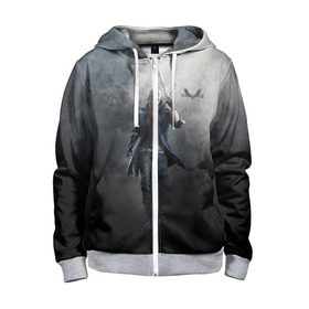 Детская толстовка 3D на молнии с принтом Devil May Cry 5 в Ухте, 100% полиэстер |  манжеты и пояс оформлены широкой мягкой резинкой, двухслойный капюшон со шнурком для регулировки, спереди карманы и застежка-молния
 | cry | dante | devil | dmc | game | may | данте | дьявол | игра | слэшер | экшн