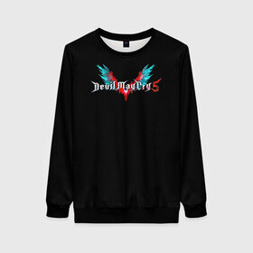 Женский свитшот 3D с принтом Devil May Cry 5 в Ухте, 100% полиэстер с мягким внутренним слоем | круглый вырез горловины, мягкая резинка на манжетах и поясе, свободная посадка по фигуре | cry | dante | devil | dmc | game | may | данте | дьявол | игра | слэшер | экшн