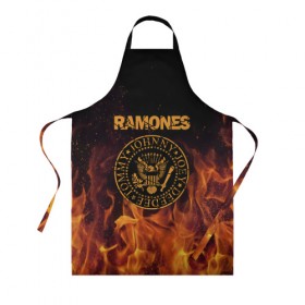 Фартук 3D с принтом Ramones в Ухте, 100% полиэстер | общий размер — 65 х 85 см, ширина нагрудника — 26 см, горловина — 53 см, длина завязок — 54 см, общий обхват в поясе — 173 см. Принт на завязках и на горловине наносится с двух сторон, на основной части фартука — только с внешней стороны | ramones | джонни | джоуи | ди ди томми | рамон | рамонес | рамоун | рамоунз | рамоунс | рок группа